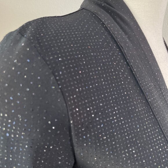 Calvin Klein Womens Small Black Sparkle Open Front Bolero Cardigan Shrug - Picture 5 of 8